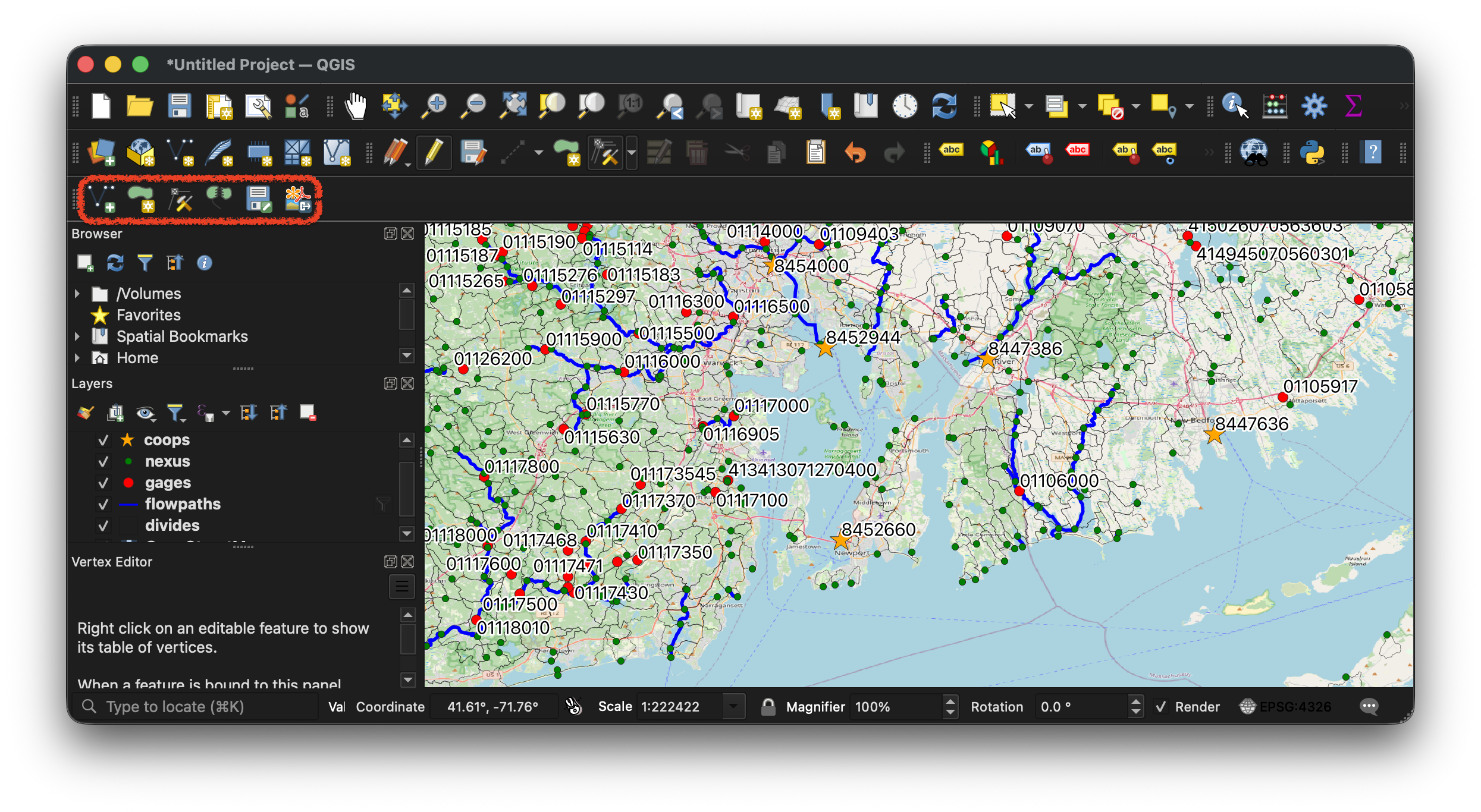QGIS Toolbar and Layers